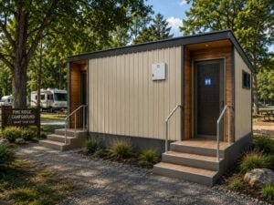 LeLoo Campground Toilet & Shower Combo Outhouse